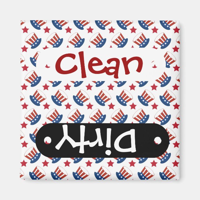 Patriotic Stars Rand Freedom USA Hat Design Magnet (Framsidan)