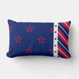 Patriotic Stars Rand Home Decor Rött vitt blått Lumbarkudde