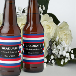 Patriotic Stars & Rand Studenten Ölflaska Etikett