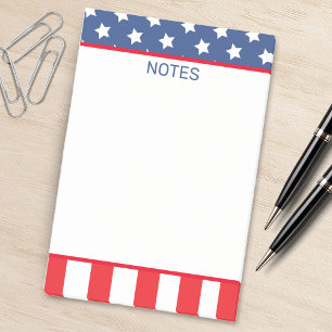 Patriotic Stars & Rand USA American Flagga Post-it Block