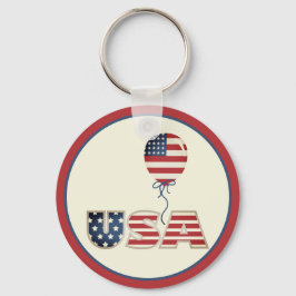 Patriotic Stars & Rand USA Nyckelring