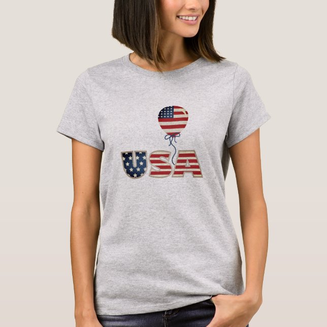 Patriotic Stars & Rand USA T-Shirt (Framsida)