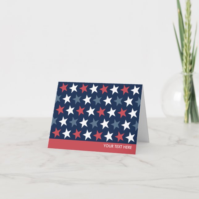 Patriotic Stars Red White & Blue Greeting Cards Kort (Framsida)
