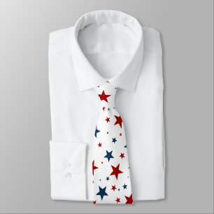 Patriotic Stars Rött vitt blått Mönster Slips