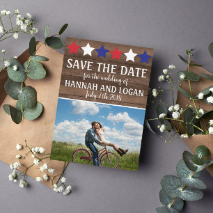 Patriotic Stars Rustic juli 4:e spara datumet