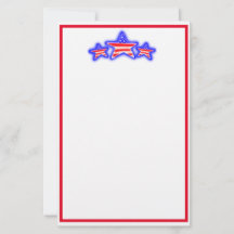 Patriotic Stars Stationery Papper