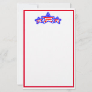 Patriotic Stars Stationery Papper