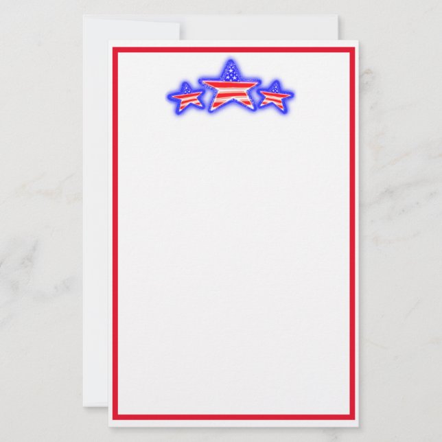 Patriotic Stars Stationery Papper (Framsida)