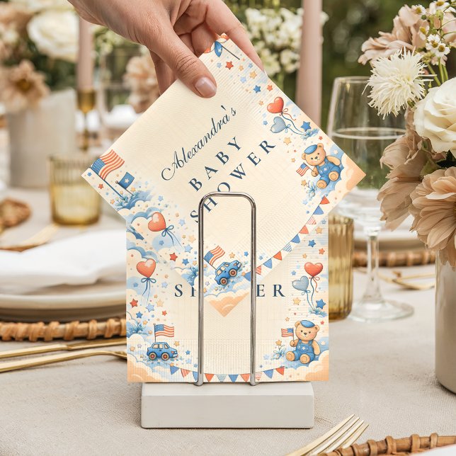 Patriotic Stars & Stripes Baby Shower Pappersservett (Skapare uppladdad)