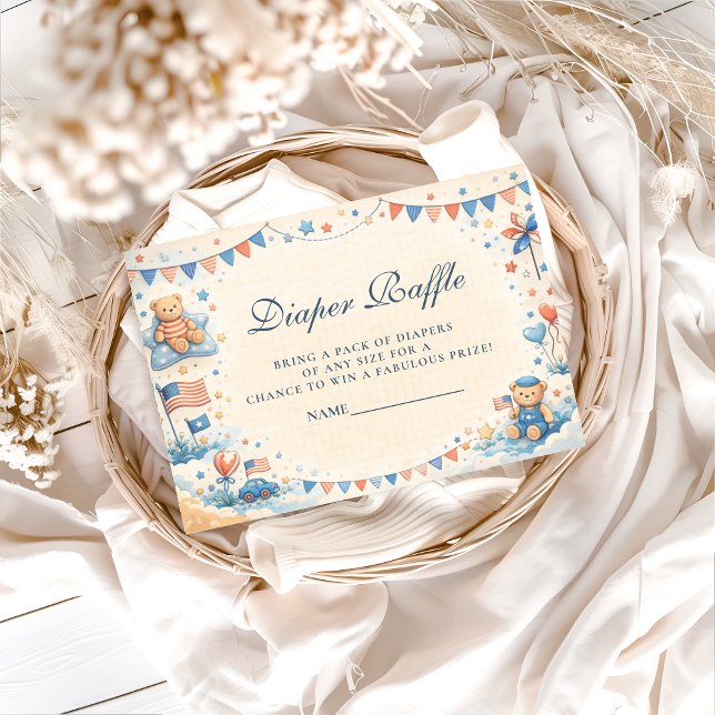 Patriotic Stars & Stripes Diapper Raffle Tilläggskort (Skapare uppladdad)