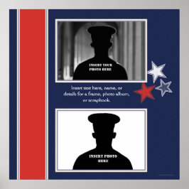 Patriotic Stars Thworthy Photo Collage Poster