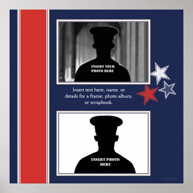Patriotic Stars Thworthy Photo Collage Poster (Framsidan)