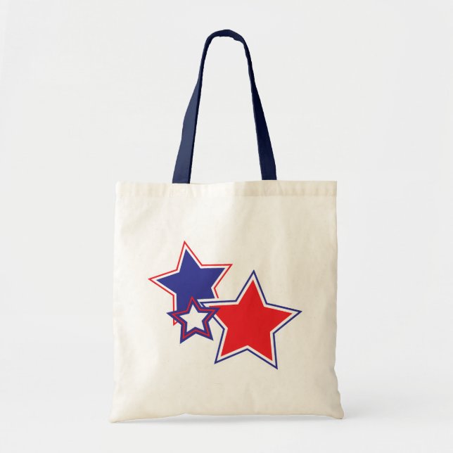 Patriotic Stars Tote Bag Tygkasse (Framsidan)