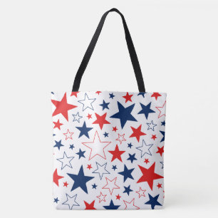 Patriotic Stars Tote Bag Tygkasse