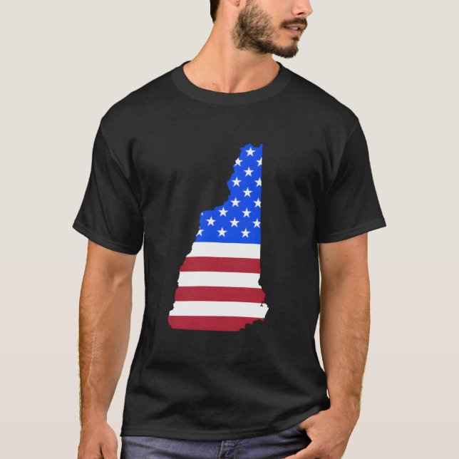 Patriotic State Of New Hampshire Usa Flag For T Shirt (Framsida)