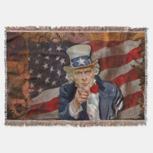 Patriotic Steampunk Sam & US Flagga Filt