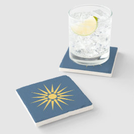 Patriotic stone coaster with Flag of Macedonia Stenunderlägg