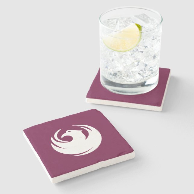 Patriotic stone coaster with Flag of Phoenix City Stenunderlägg (Sidan)
