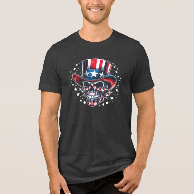Patriotic Sugar Skull T Shirt (Framsida)