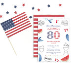 Patriotic Summer Cookout 80:e Födelsedagsfesten Inbjudningar<br><div class="desc">Stars och stripes 80:e födelsedagsinbjudan för en familjefvänlig cookout eller picknic party</div>