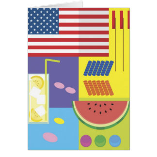 Patriotic Summer Picnic Card - skräddarsy! Hälsningskort