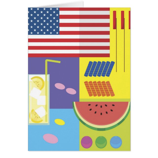 Patriotic Summer Picnic Card - skräddarsy! Hälsningskort (Framsidan)