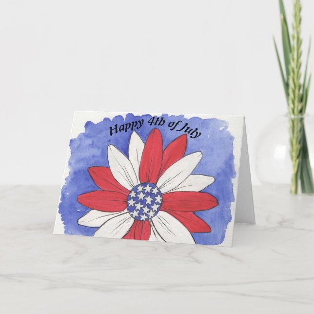 Patriotic Sunblomma Anteckningskort (Framsida)