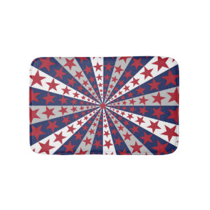 Patriotic Sunburst: American Flagga Artwork Badrumsmatta