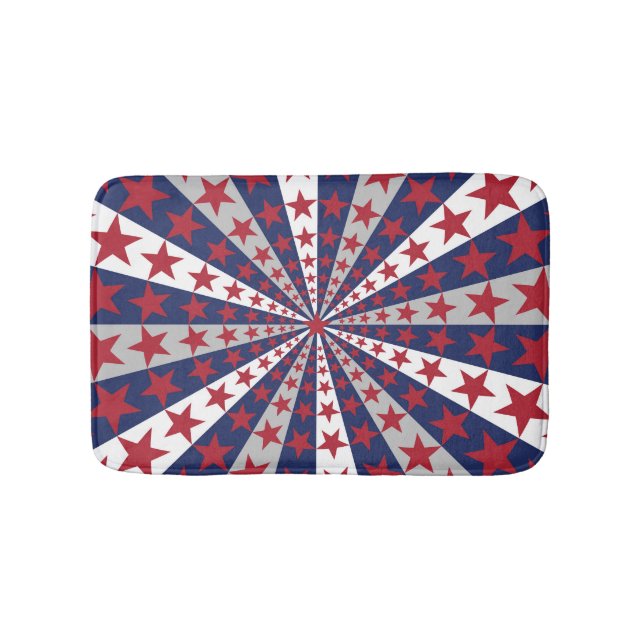 Patriotic Sunburst: American Flagga Artwork Badrumsmatta (Framsidan)