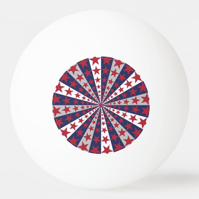 Patriotic Sunburst: American Flagga Artwork Pingisboll (Framsidan)