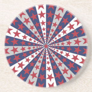 Patriotic Sunburst: American Flagga Artwork Underlägg