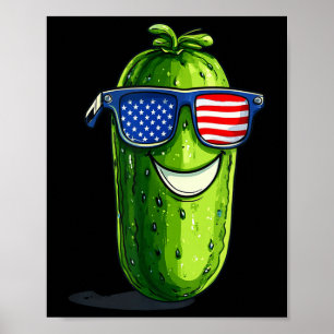 Patriotic Sungles Pickle Costume for Funny Pickles Poster