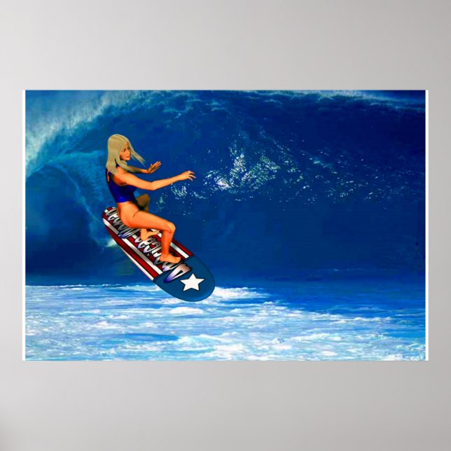 Patriotic Surfer Girl 2 Poster (Framsidan)