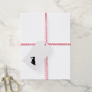 Patriotic Svart lab USA Preppy Pet Hund Roligt Presentetikett