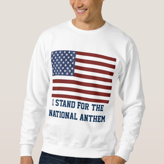 Patriotic Sweatshirt American Flagga National Anth (Framsida)