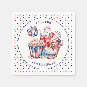 Patriotic Sweets & Fireworks 4:e juli Party Pappersservett