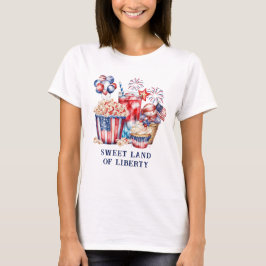 Patriotic Sweets & Fireworks 4:e juli T Shirt