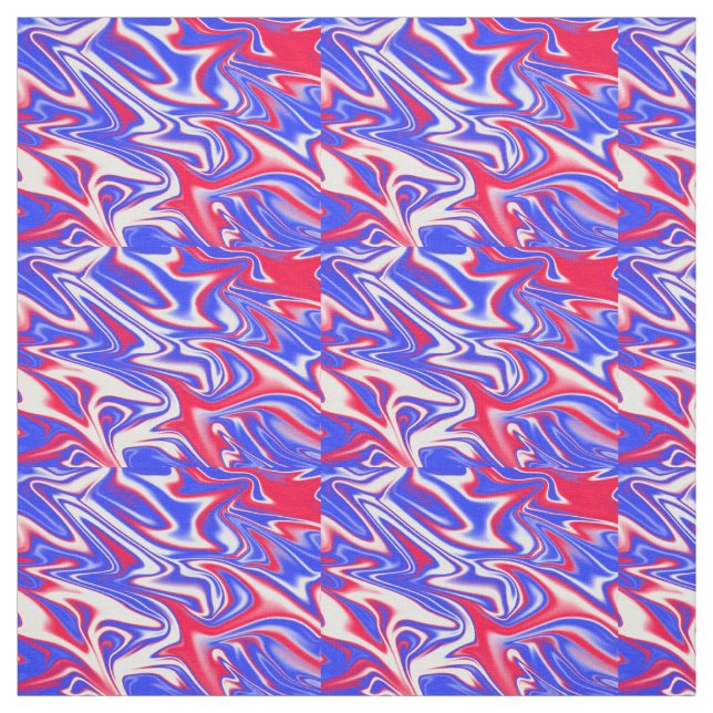 "Patriotic Swirl: The Red, White and Blue Marble" Tyg (Provkarta)