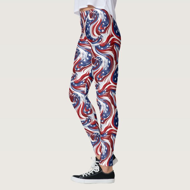 Patriotic Swirls Leggings - Roligt (Vänster)