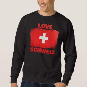 Patriotic Swiss People Schweiz Flagga Kärlek Schwe Lång Ärmad Tröja