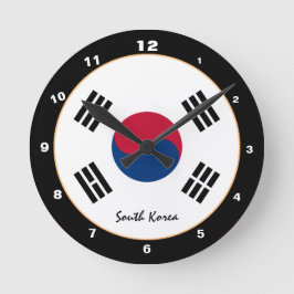 Patriotic Sydkorea, Korea flagga Home/Design Rund Klocka
