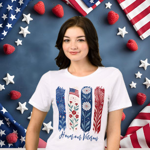 Patriotic T-Shirt, American Flagga, Honor Veterans T Shirt