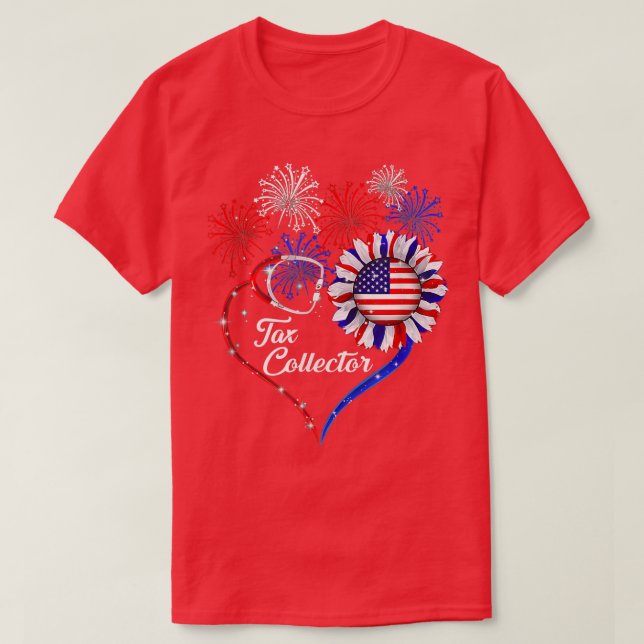 Patriotic Ta Collector 4:e juli amerikanska Flagga T Shirt (Design framsida)