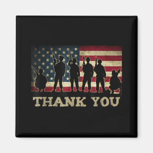 Patriotic Tack Soldiers Veterans American Fla Magnet