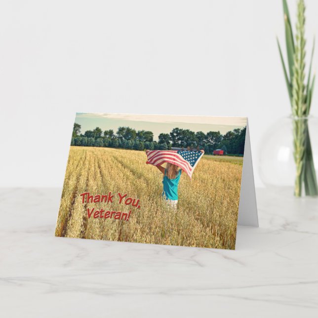 Patriotic Tack till Veteran Kort (Framsida)