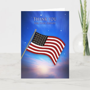 Patriotic, Tack, USA flagga i Twilight Kort