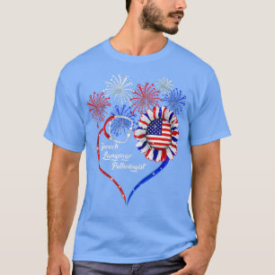 Patriotic Tal språkpatolog 4:e juli T Shirt
