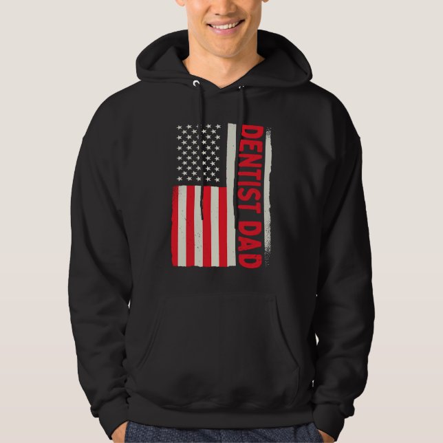 Patriotic Teeth Doctor Nurse Dental Nursing Dentis Hoodie (Framsida)