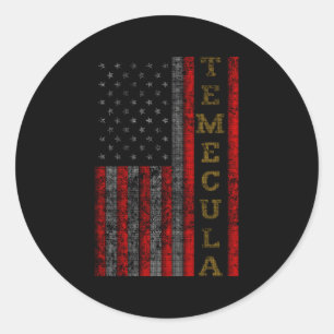 Patriotic Temecula Usa USA Flagga Runt Klistermärke
