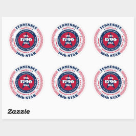 Patriotic Tennessee Circle Design Sticker Runt Klistermärke